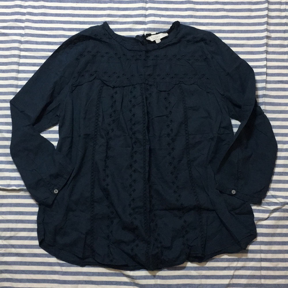 Ann Taylor Loft Blue Blouse